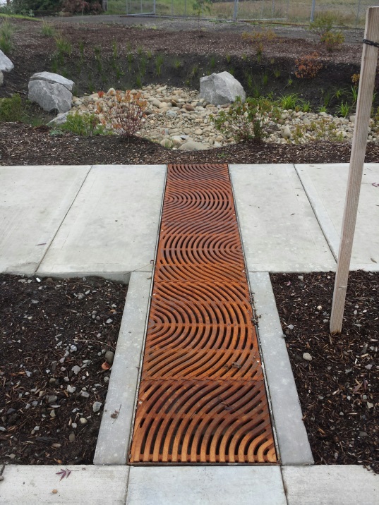 Sidewalk trench drain